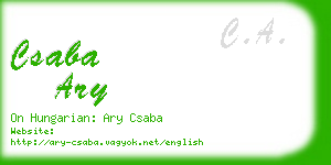 csaba ary business card